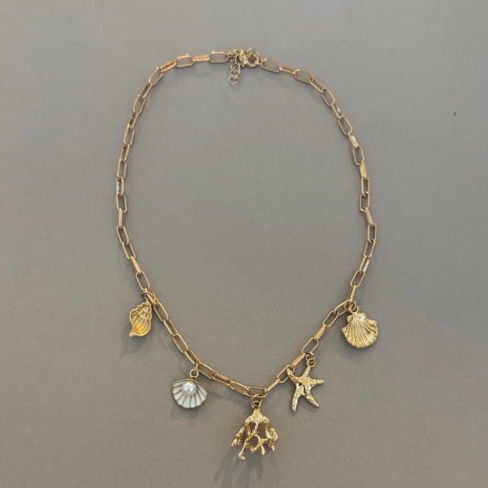 Gold Sea Charm Necklace M684 - Picture 4 of 4